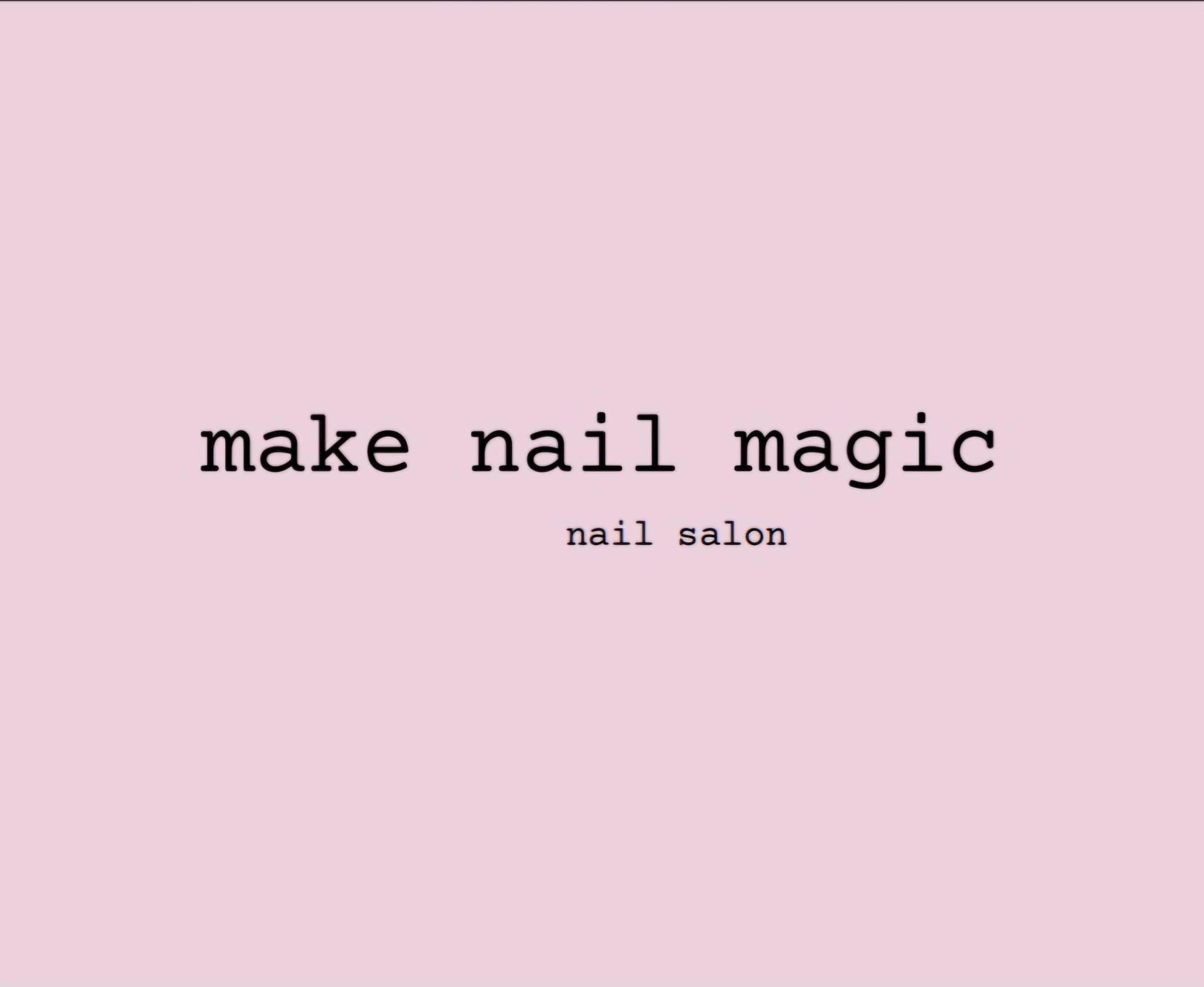 Make Nail Magic nail salon logo in pink with typewriter font